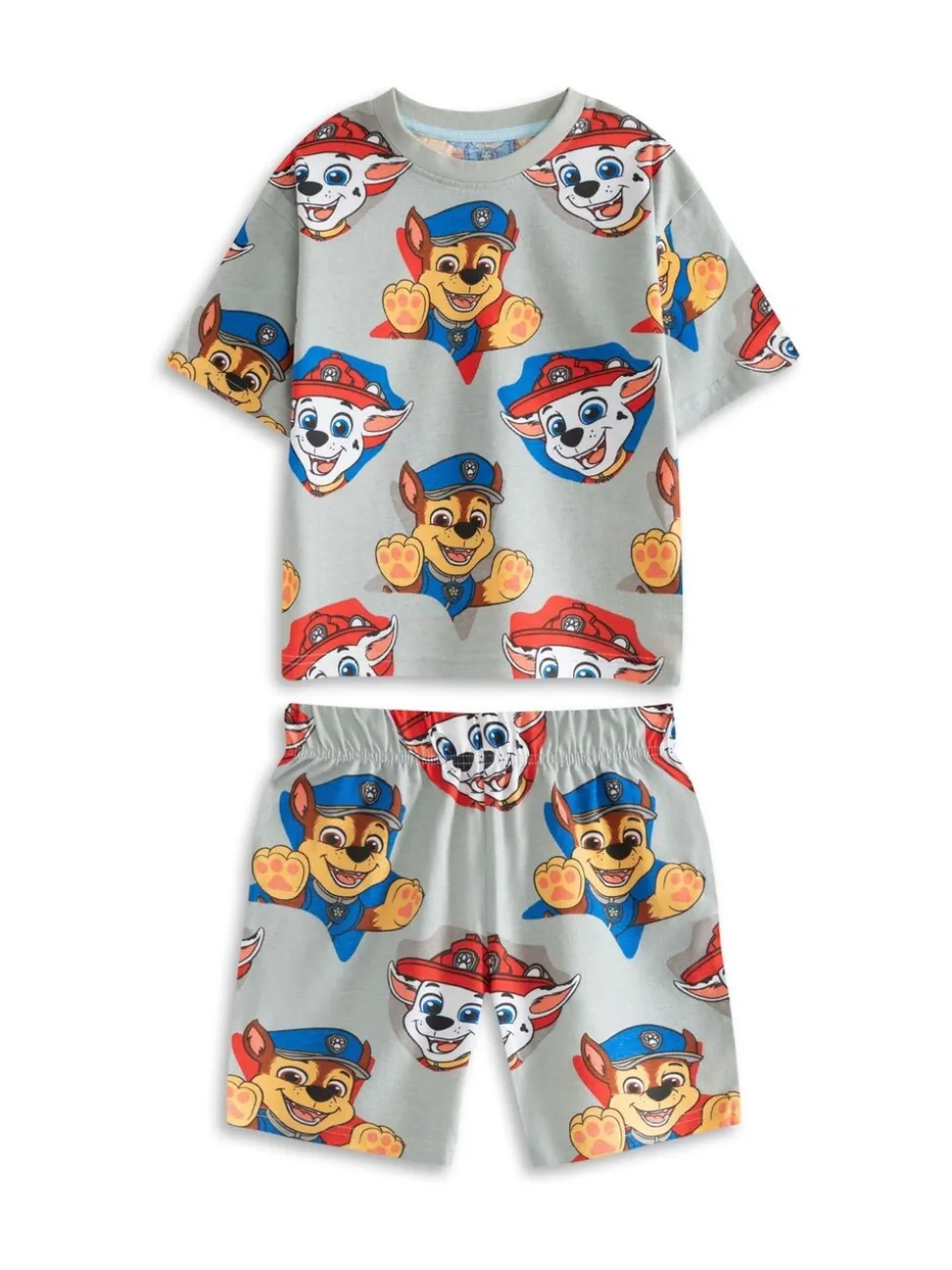 Grijs - Vanilla Underground Bluey Boys Multicoloured Multi Character Multi-Pack of 2 Short Sleeve Short Leg Pyjama Set