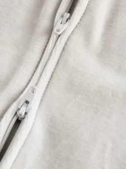 Grijs - Velour Two Way Zip Baby Sleepsuits 2 Pack (0-2yrs)