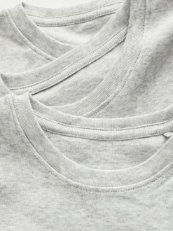 Grijs - Verpakking van 3 100% katoenen shirts met korte mouwen (1,5-16jr)