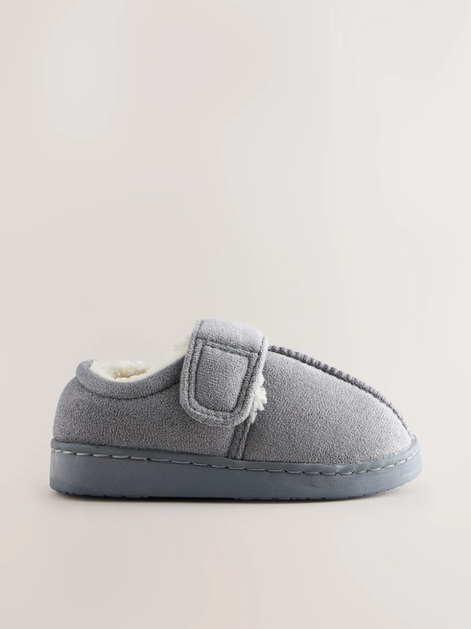 Grijs - Warm gevoerde pantoffels met kuipzool