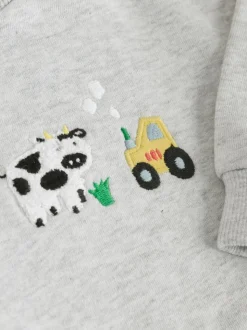 Grijs boerderijfiguur - Set met baby-sweatshirt en legging (0mnd-3jr)