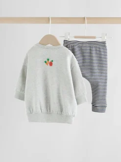Grijs boerderijfiguur - Set met baby-sweatshirt en legging (0mnd-3jr)