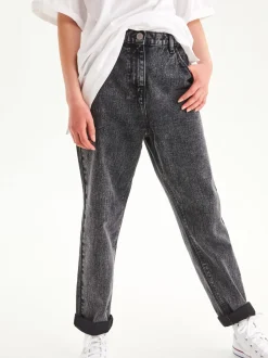 Grijs denim - Mom 100% katoenen jeans (3-16jaar)