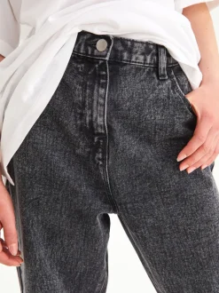 Grijs denim - Mom 100% katoenen jeans (3-16jaar)