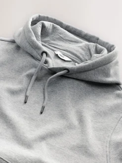 Grijs gemêleerd - Normale Pasvorm - Zwaargewicht Cotton Rich Jersey Hoodie
