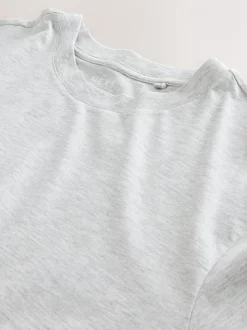 Grijs gemêleerd - Normale Pasvorm - T-shirt met lange mouwen en ronde hals