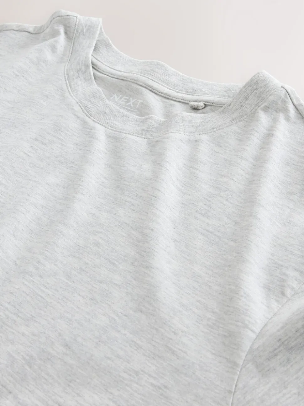 Grijs gemêleerd - Normale Pasvorm - T-shirt met lange mouwen en ronde hals