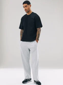 Grijs gemêleerd - Straight fit - Relaxed Fit Brushback Heavyweight Joggers