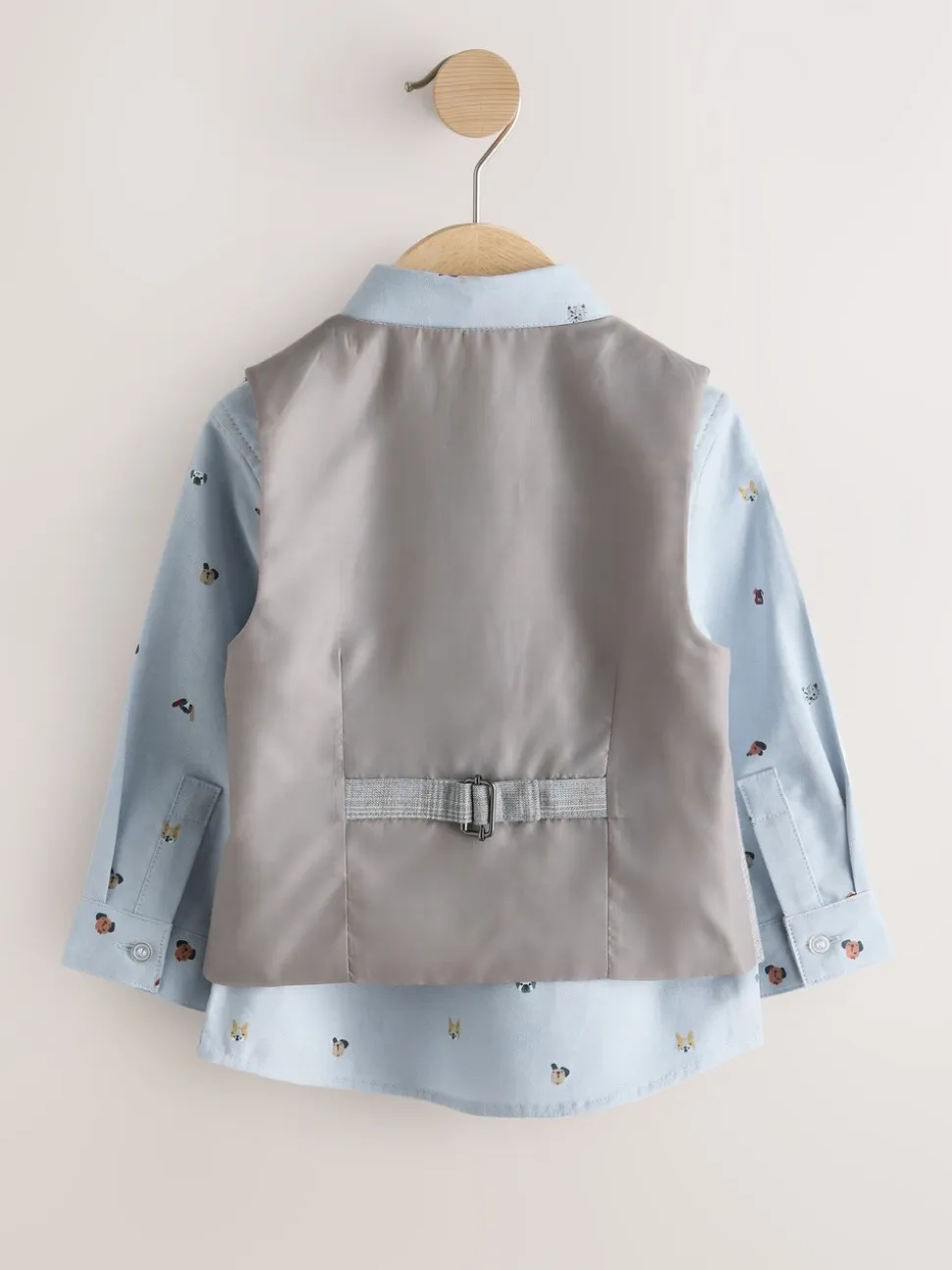 Grijs geruit - Waistcoat Shirt and Bow Tie Set (3mths-9yrs)