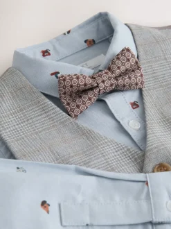 Grijs geruit - Waistcoat Shirt and Bow Tie Set (3mths-9yrs)