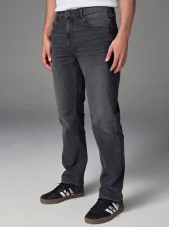 Grijs Gewassen - Straight-fit Essential stretchy jeans met rechte pasvorm