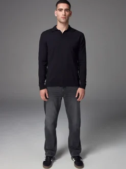 Grijs Gewassen - Straight-fit Essential stretchy jeans met rechte pasvorm