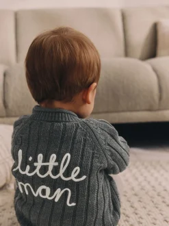 Grijs mannetje - 100% katoenen vest (0mnd -2jr)