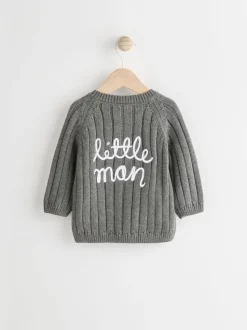 Grijs mannetje - 100% katoenen vest (0mnd -2jr)