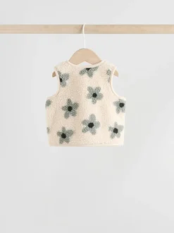 Grijs met bloemen - Babyset van top met Lange mouwen en Leggings met Bodywarmer 3 -delig (0mnd -2jr)