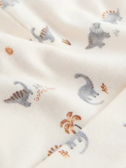 Grijs met dinoprint - Baby Beanie Mutsen 3 Set (0-18mnd)