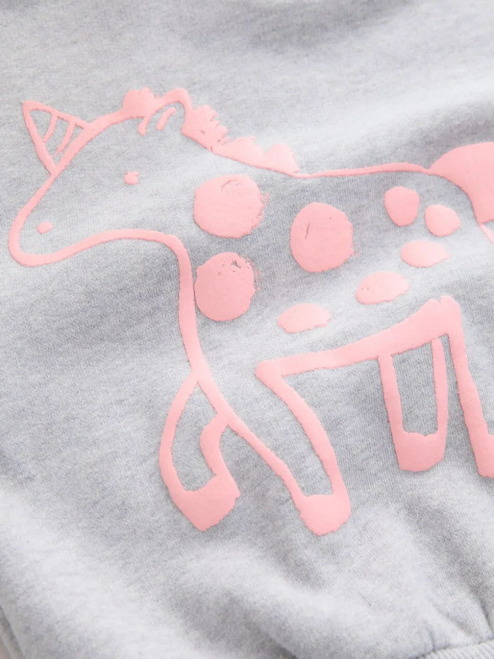 Grijs met eenhoornprint - Sweatshirt met ronde hals (3 mnd-7 jr)