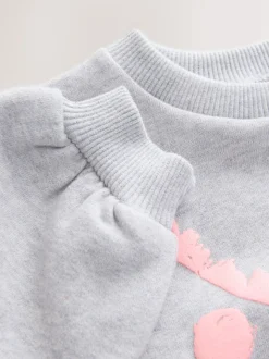 Grijs met eenhoornprint - Sweatshirt met ronde hals (3 mnd-7 jr)