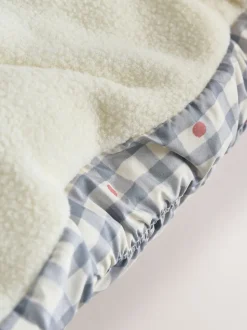 Grijs met gingham - Gevoerd babyjack met capuchon (0mnd-2jr)
