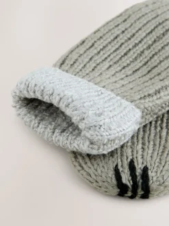 Grijs met hond - Hat & Mittens 2 Piece Set (3mths-6yrs)