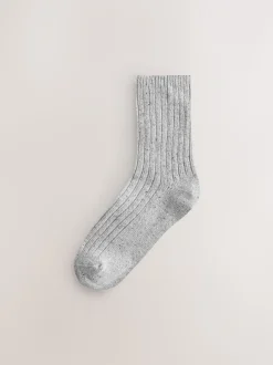 Grijs met kleurschakering - Thermische enkelsokken van wol-zijdemix verpakking van 3