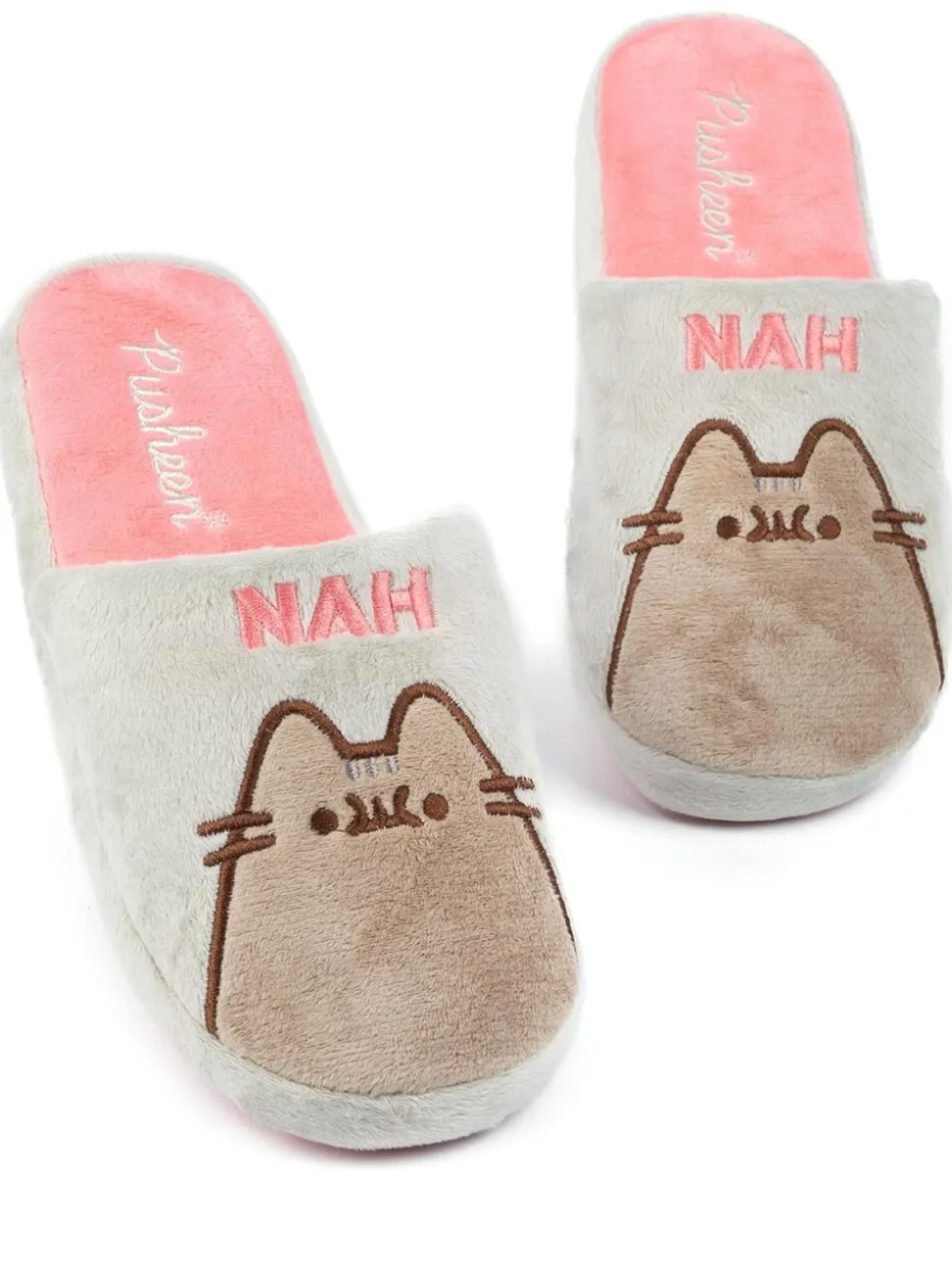 Grijs met Pusheen-kat - Vanilla Underground winterpantoffels voor volwassenen