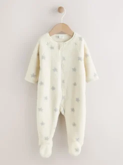 Grijs met sterren - Fleece babypyjama