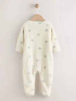 Grijs met sterren - Fleece babypyjama