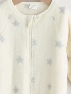 Grijs met sterren - Fleece babypyjama