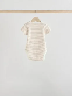 Grijs met zebraprint - Baby Bodysuits met Korte mouwen 100% katoen 5 verpakking