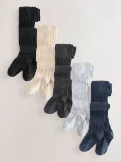 Grijs Zwart Beigegrijs en Marine-Blauw - Verpakking van 5 kabelmaillots met hoog katoengehalte