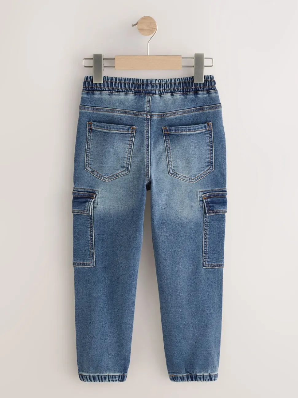 Grijs/blauw - Cargobroeken met elastische taille 2 pak (3-16jaar)
