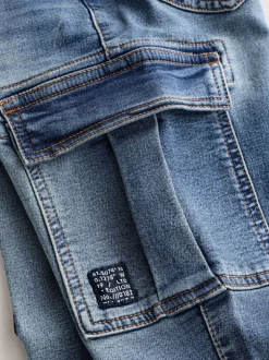 Grijs/blauw - Cargobroeken met elastische taille 2 pak (3-16jaar)