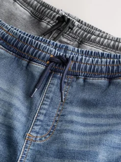 Grijs/blauw - Cargobroeken met elastische taille 2 pak (3-16jaar)