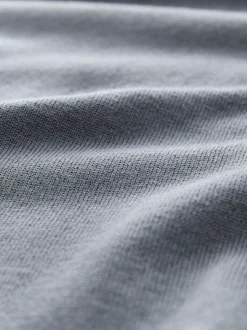Grijsblauw - Slim Fit - Katoenrijk gebreid poloshirt met lange mouwen
