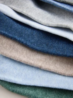 Grijs/blauw gedraaid Arctisch Animal - 8 Sokken met borduursel