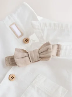Grijs-groen - 3 -delige babyset van overhemd, broek en bretels (0mnd-2jr)