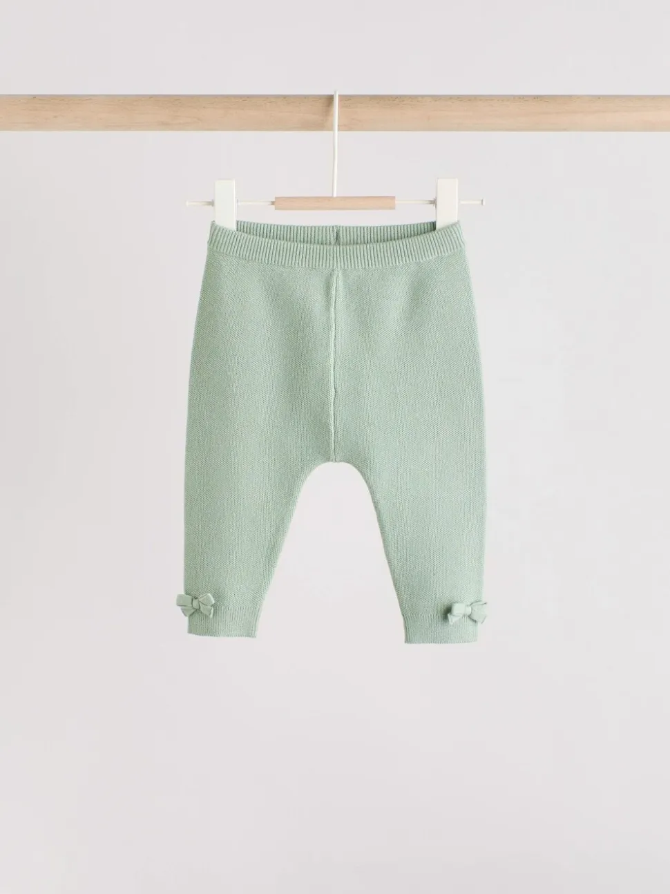 Grijs-groen - 2 -delige babyset met gebreide wikkelstrui en legging (0mnd-2jr)