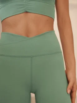 Grijs-groen - Actieve yogalegging met overslag