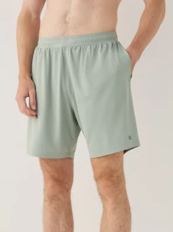 Grijs-groen - Active Gym trainingsshort met textuur