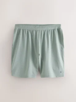 Grijs-groen - Active Gym trainingsshort met textuur