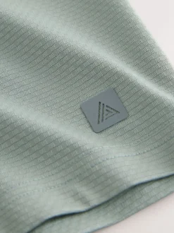Grijs-groen - Active Gym trainingsshort met textuur