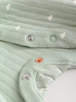 Grijs-groen - Baby Quilted Sleepsuits 2 Pack