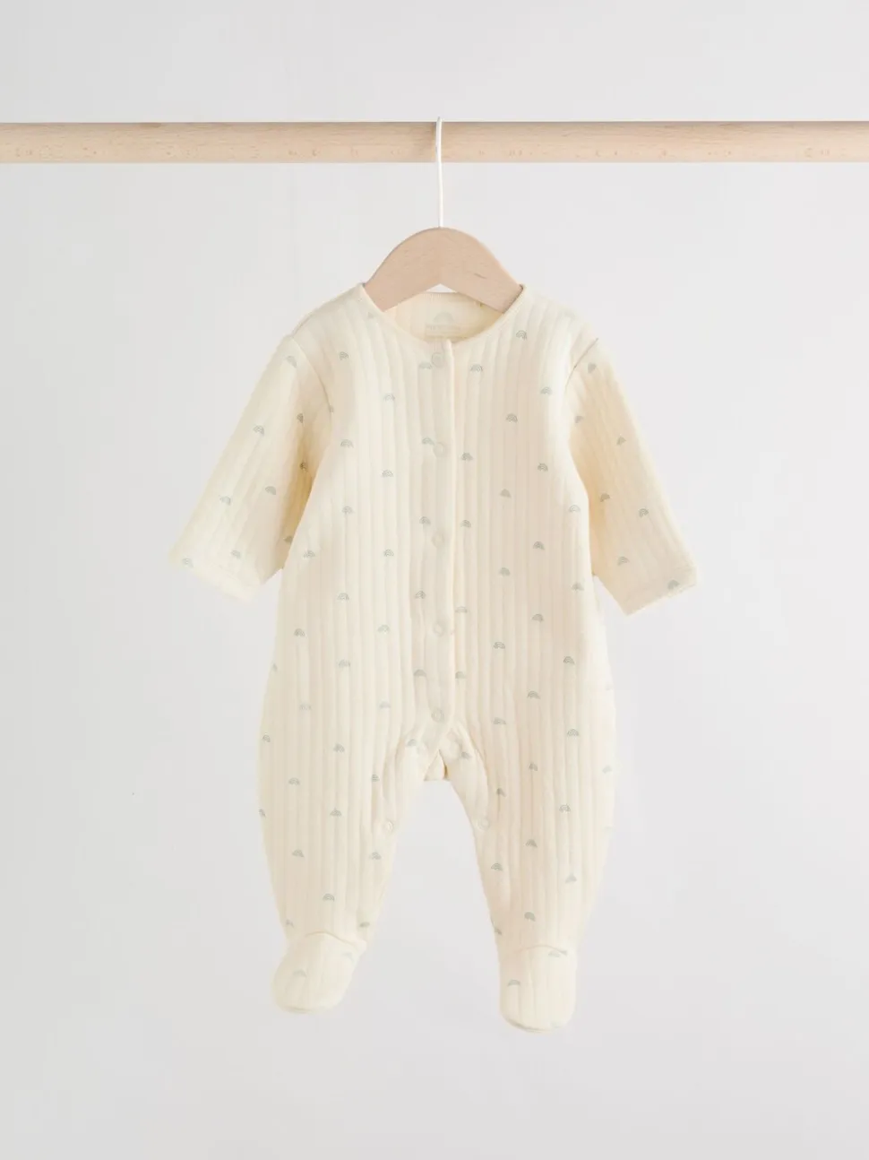 Grijs-groen - Baby Quilted Sleepsuits 2 Pack