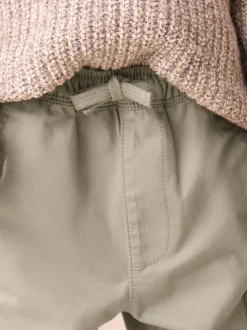 Grijs-groen - Broek met elastische taille en zijzakken (3mnd -7jr)