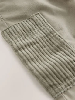 Grijs-groen - Broek met elastische taille en zijzakken (3mnd -7jr)