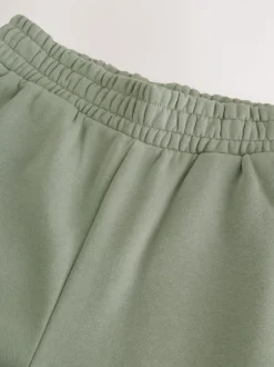 Grijs-groen - Self. joggingbroek met boorden