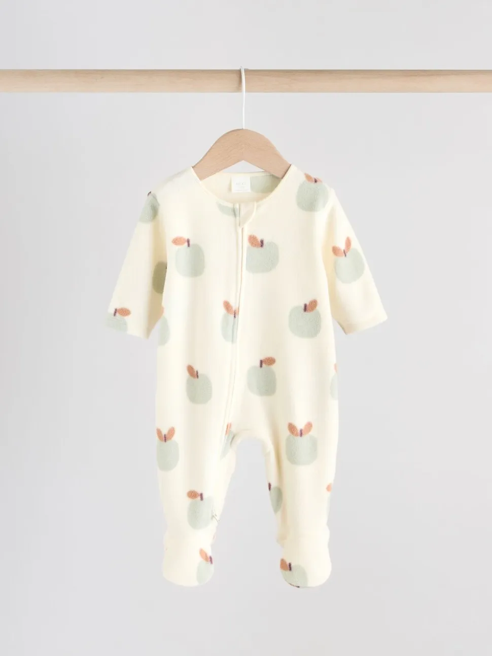 Grijs-groen - Set van 2 baby-onesies van microfleece met tweewegrits