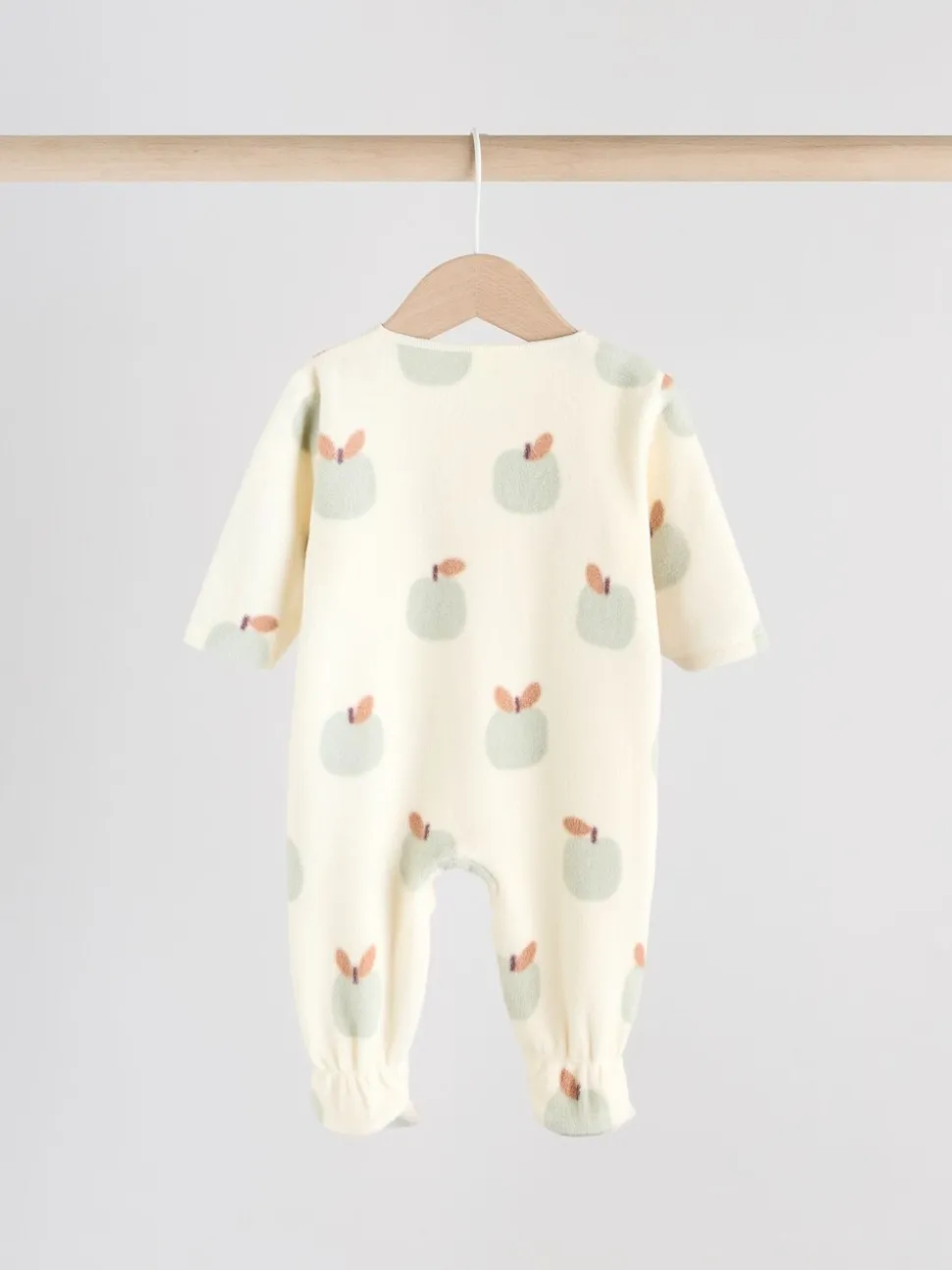 Grijs-groen - Set van 2 baby-onesies van microfleece met tweewegrits