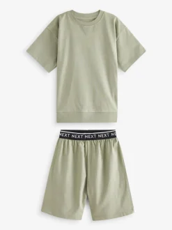 Grijs-groen - Set van 3 pyjama's met short (3-16 jr)
